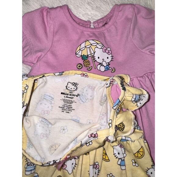 Hello Kitty Baby Girl Dress Set 18M Pink & Yellow Summer Outfits by Sanrio - Picture 2 of 2